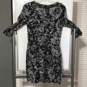 Pretty Black and Grey Paisley Dress